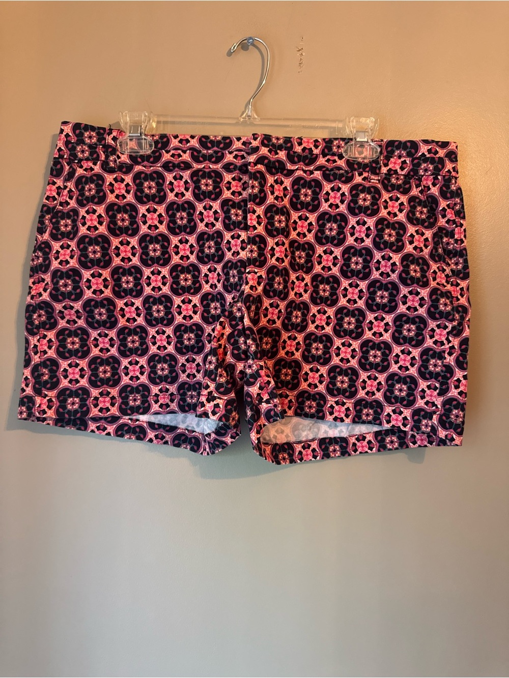 crown & ivy Pink and Navy Patterned Women's Shorts